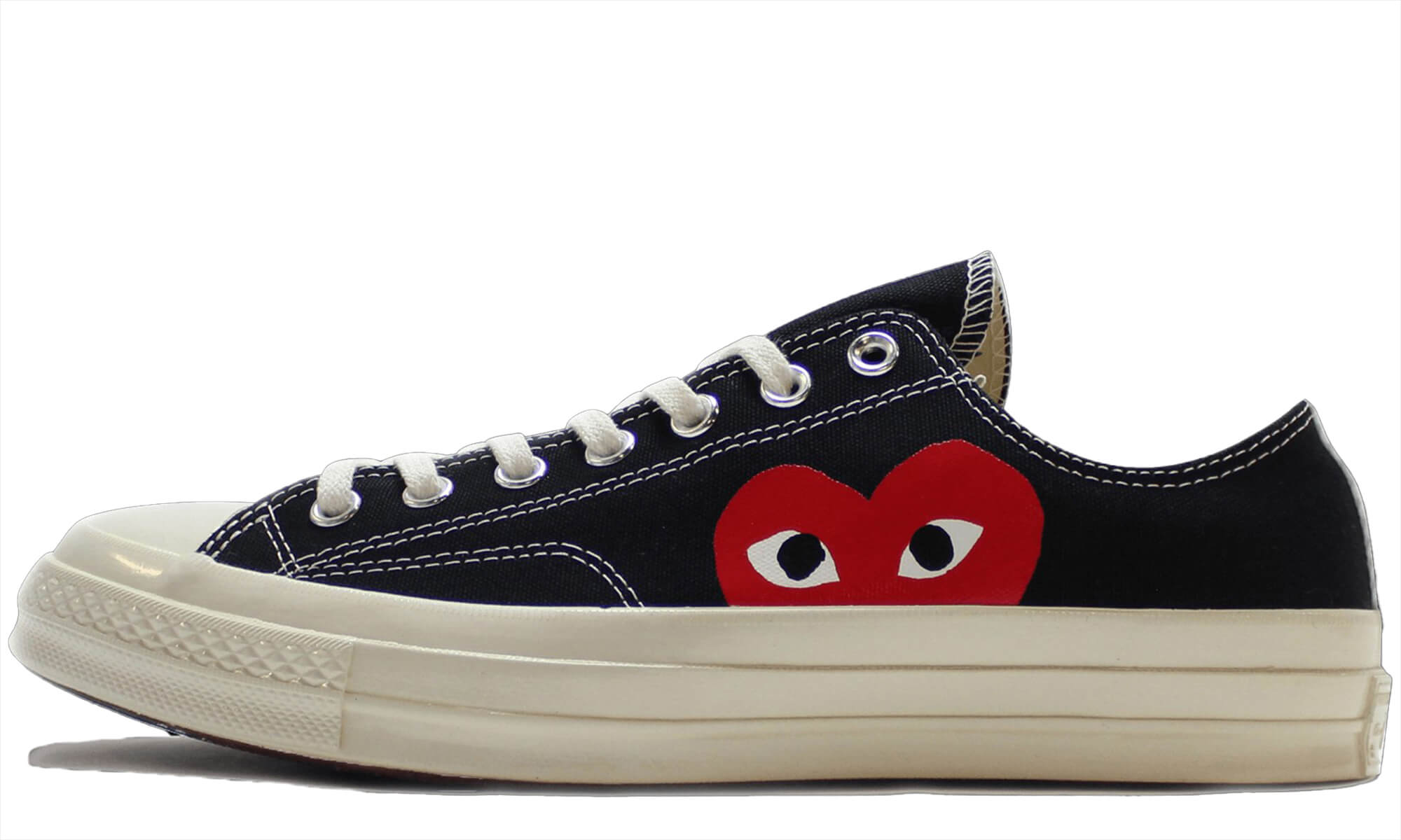 Converse X Comme Des Garçons CDG Play Chuck Taylor 'Low-Top Black' (With Stain)