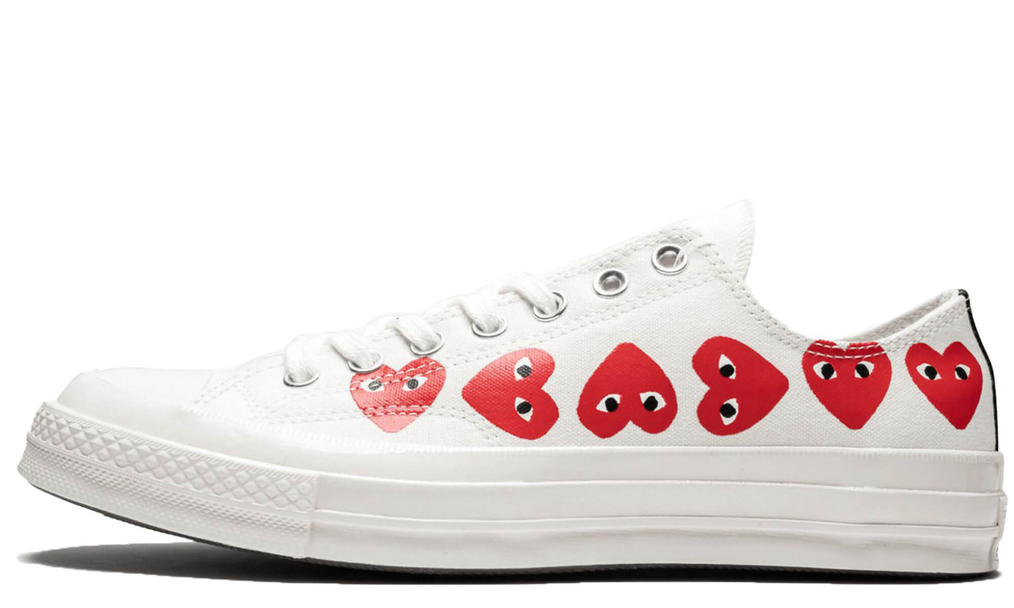 Converse X Comme Des Garçons CDG Play Chuck Taylor 'Low-Top Multi Heart White'