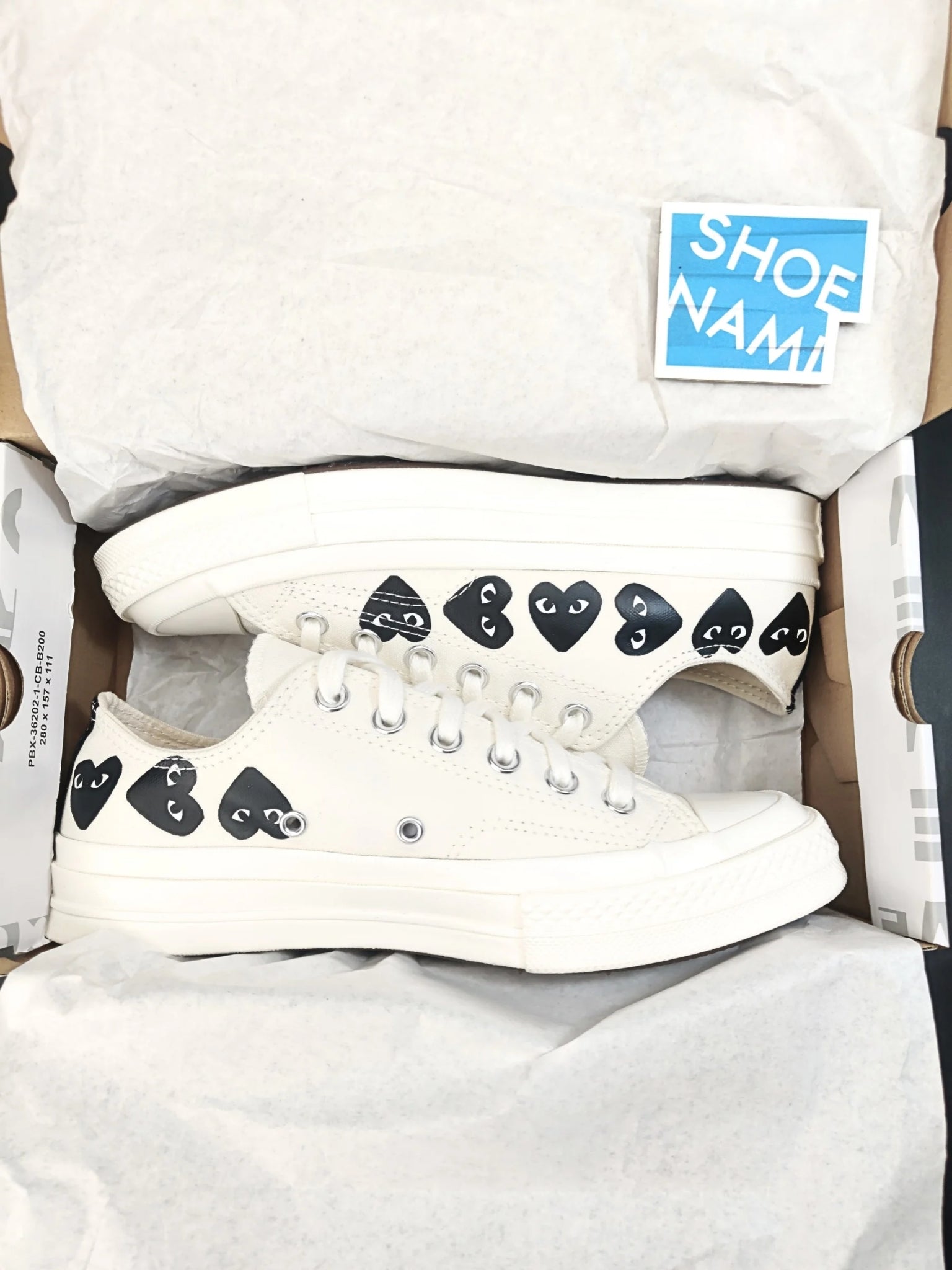 Converse X Comme Des Garçons CDG Play Chuck Taylor 'Multi-Heart Milk White'