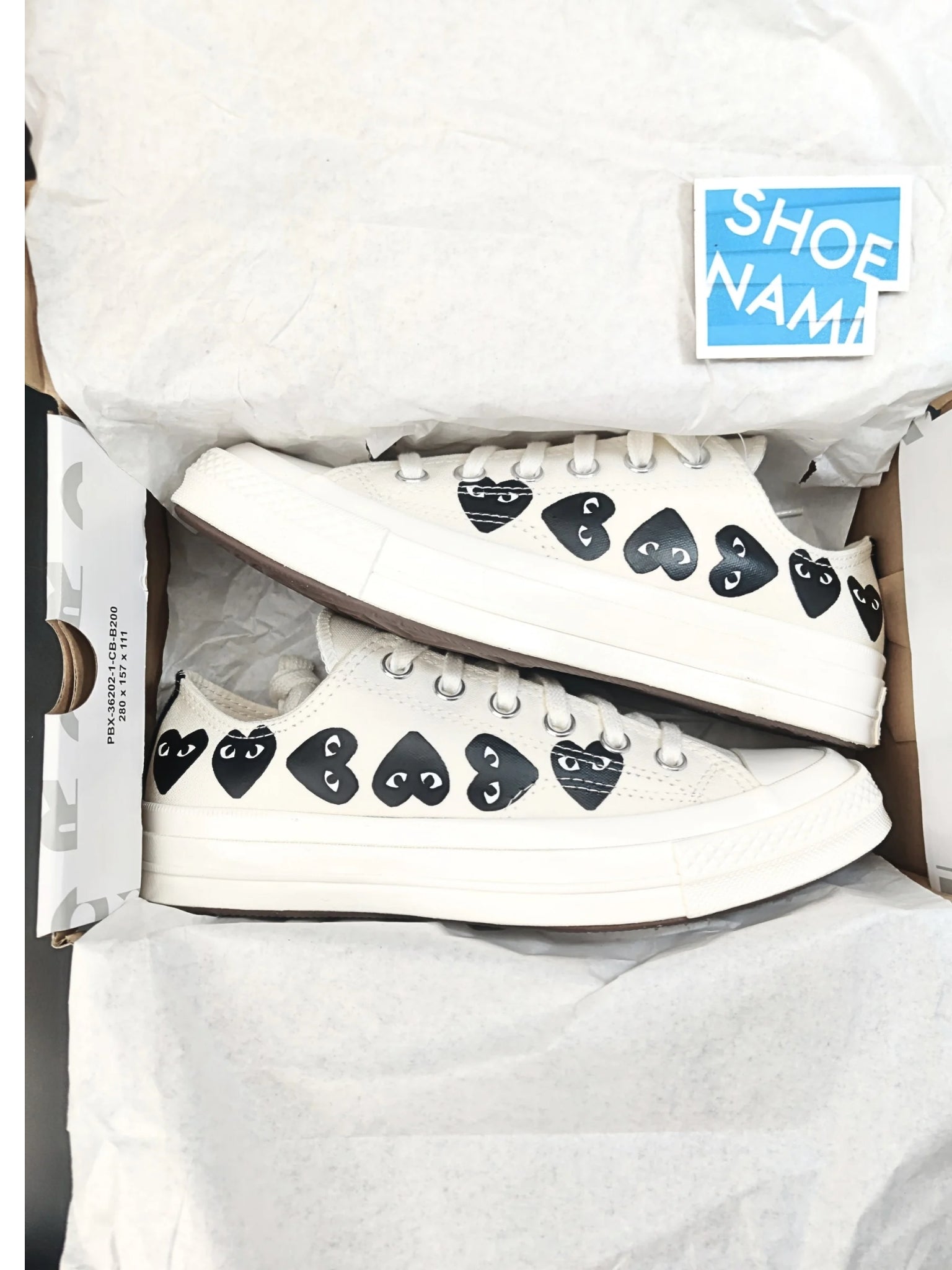 Converse X Comme Des Garçons CDG Play Chuck Taylor 'Multi-Heart Milk White'
