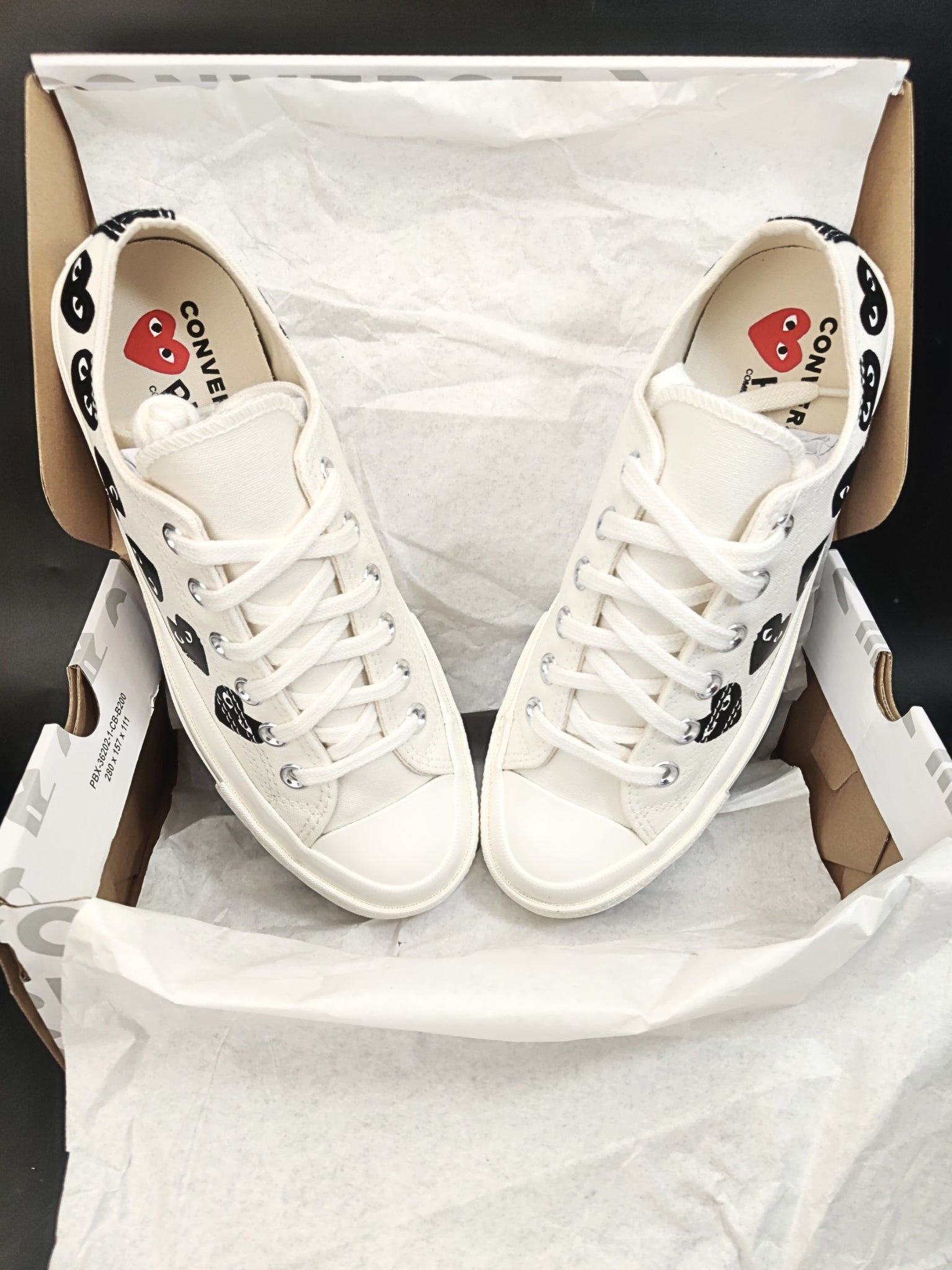 Converse X Comme Des Garçons CDG Play Chuck Taylor 'Multi-Heart Milk White'