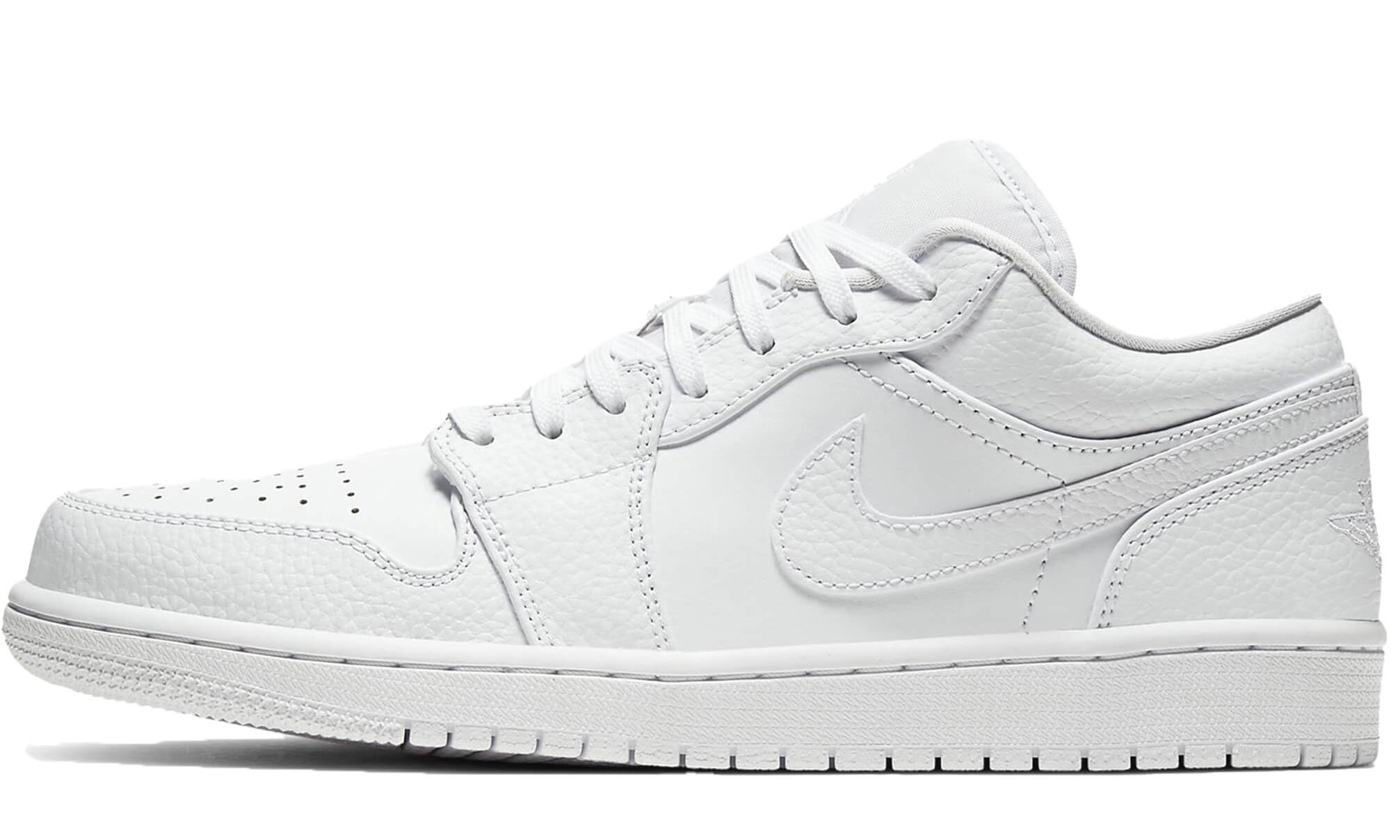 Air Jordan 1 Low 'Tumbled Leather Triple White'