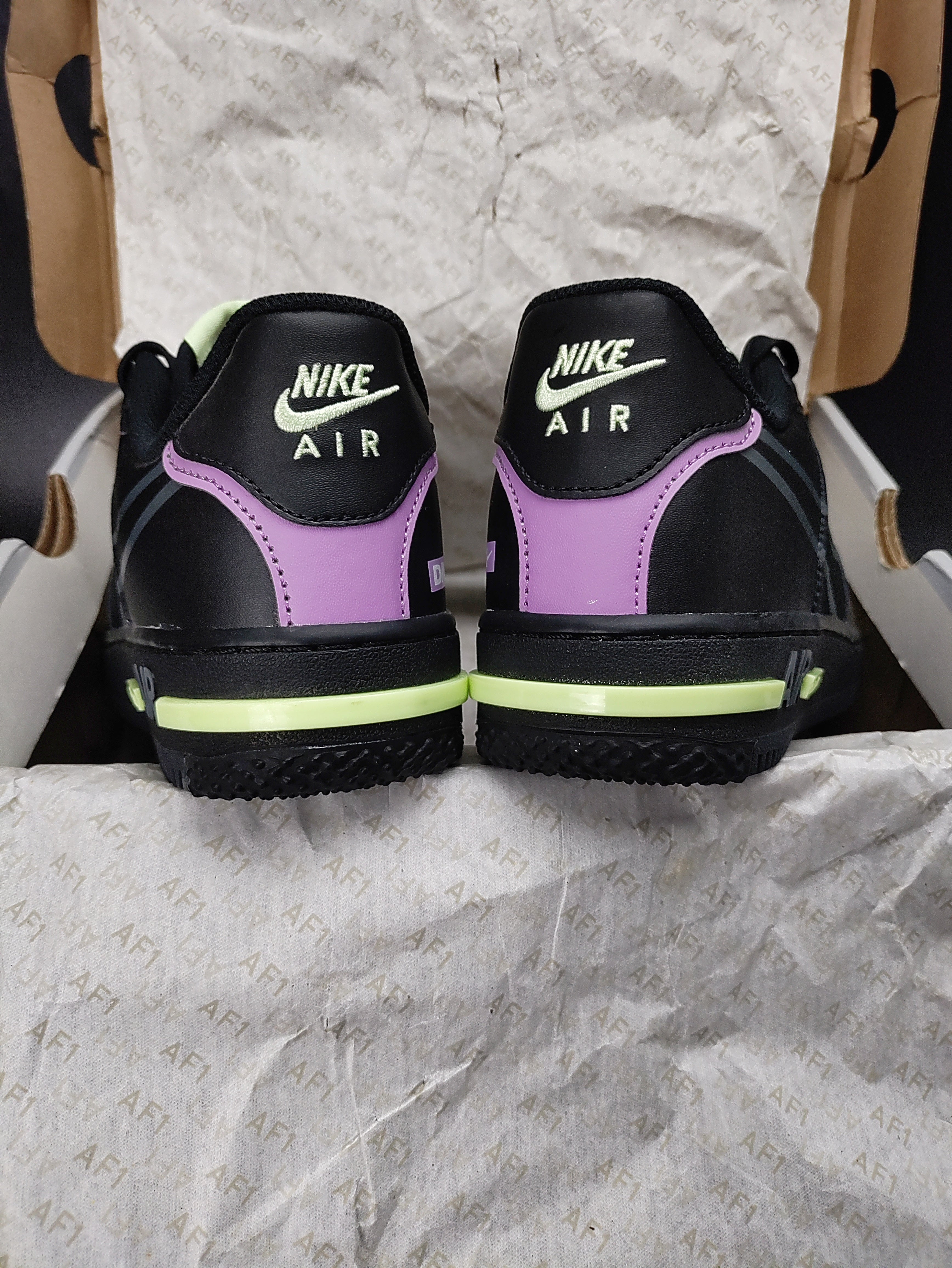 Nike Air Force 1 React (GS) 'Black/Violet Star/Volt'