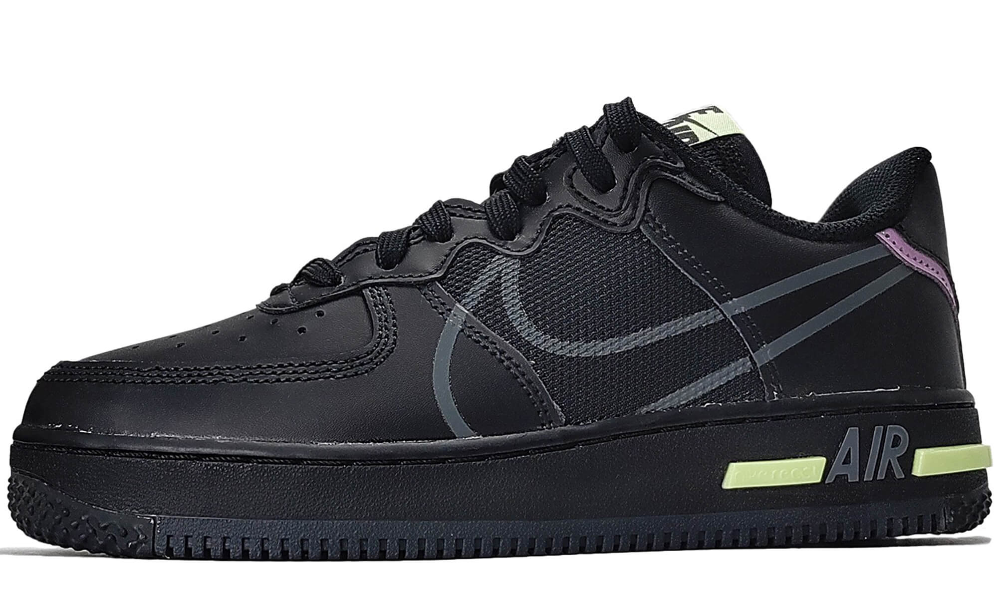 Nike Air Force 1 React (GS) 'Black/Violet Star/Volt'