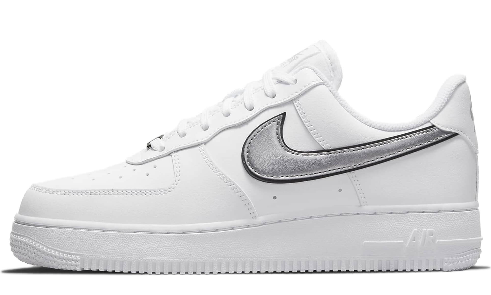 Nike air shop force white silver