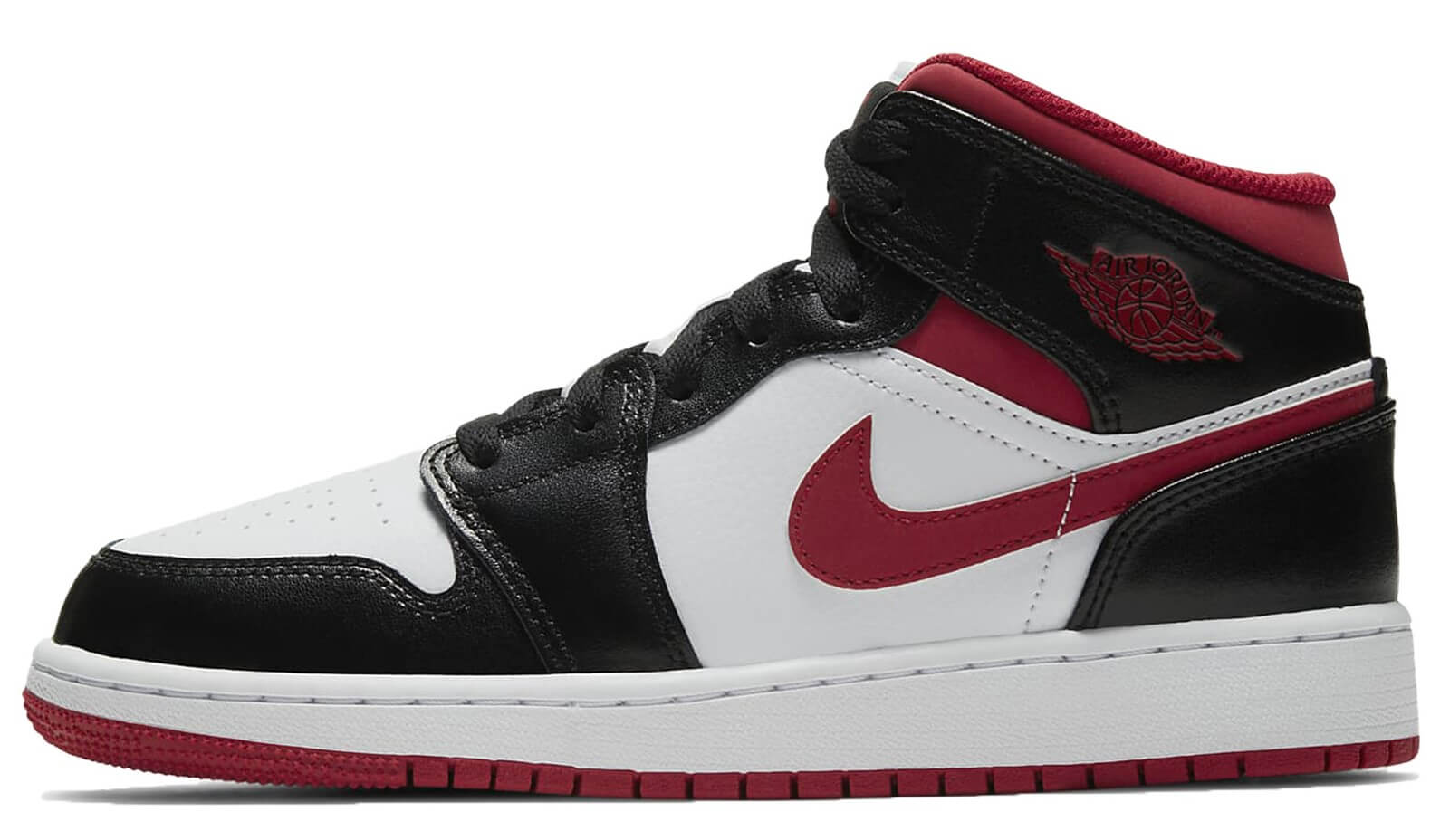 Air Jordan 1 Mid (GS) 'White/Gym Red/Black'