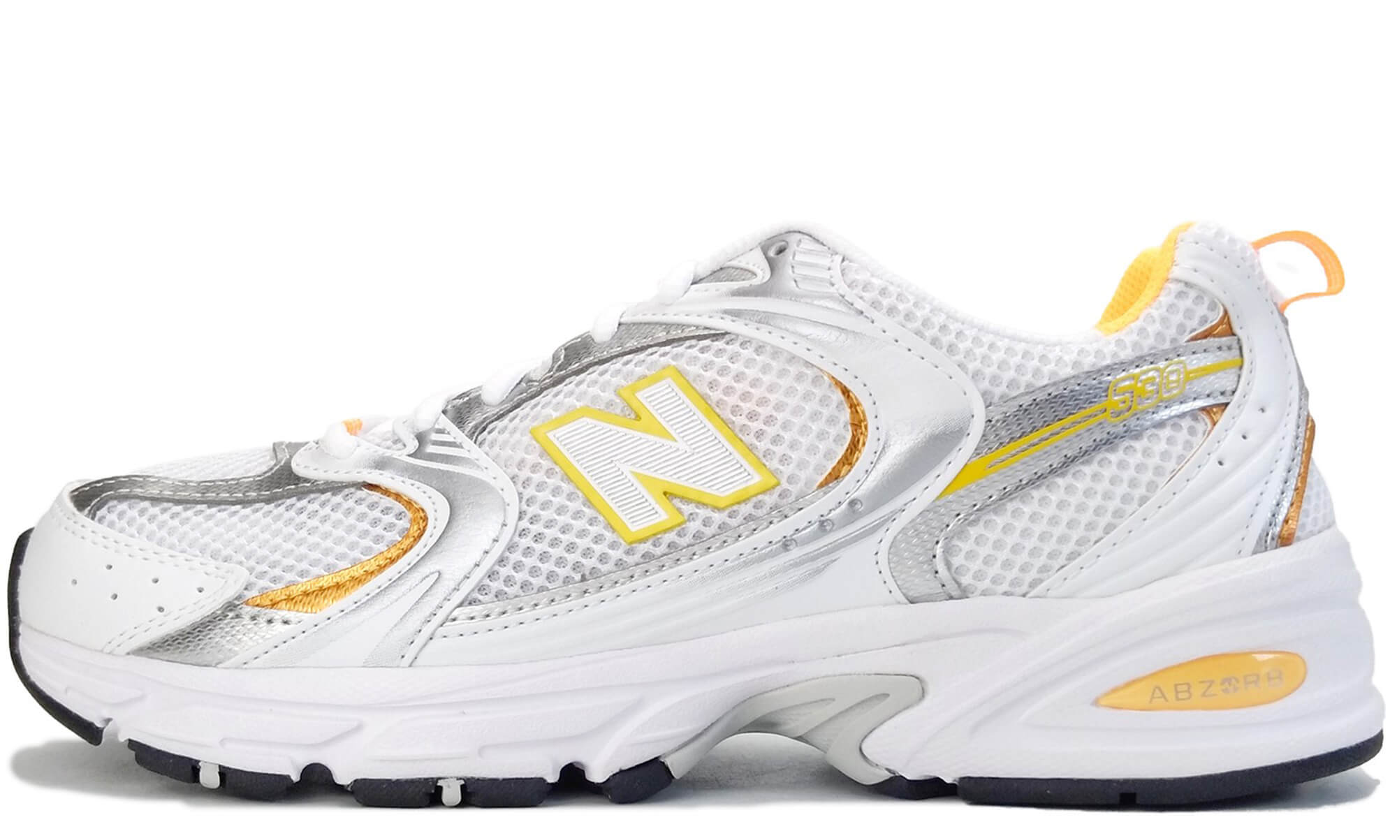 New balance white store and yellow