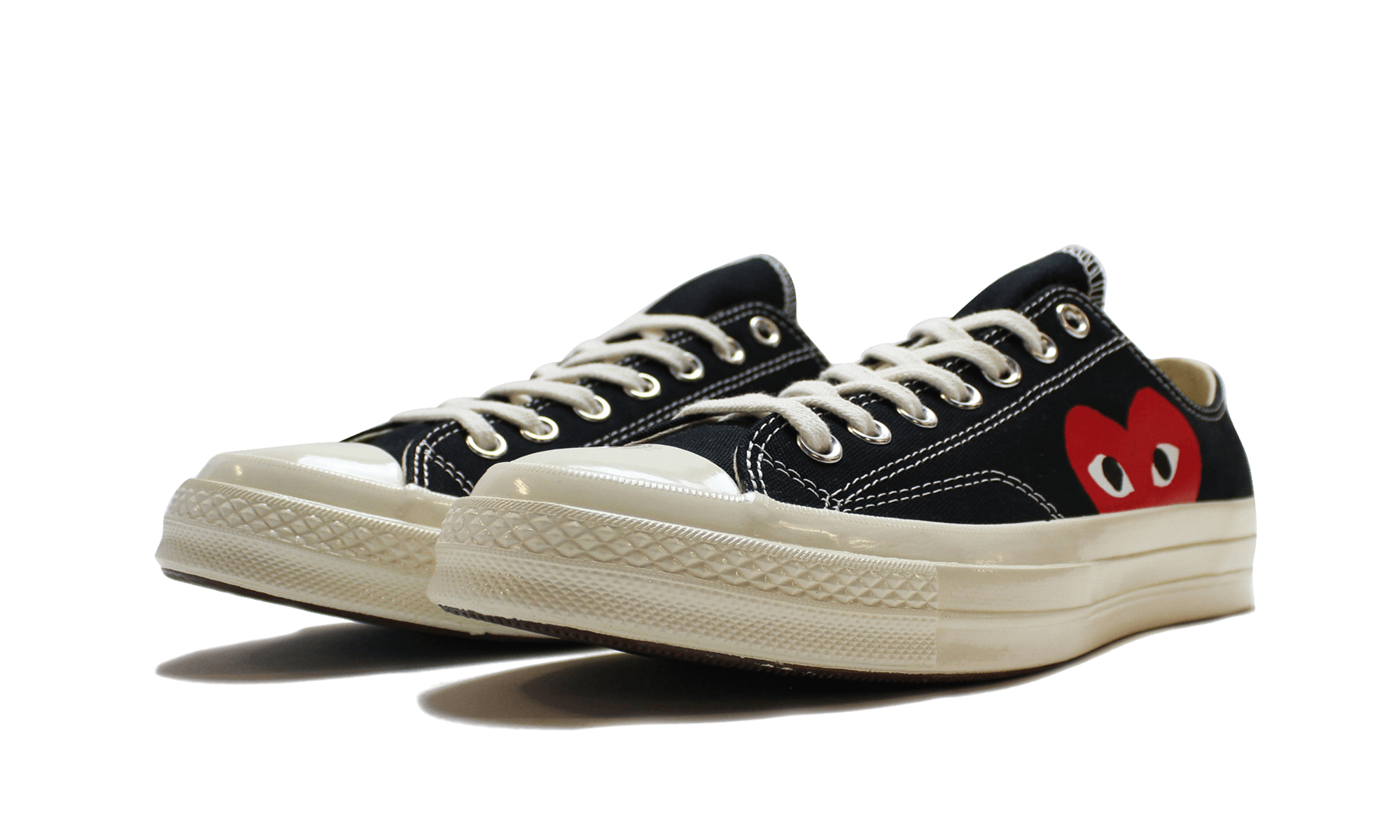 Converse X Comme Des Garçons CDG Play Chuck Taylor 'Low-Top Black' (With Stain)