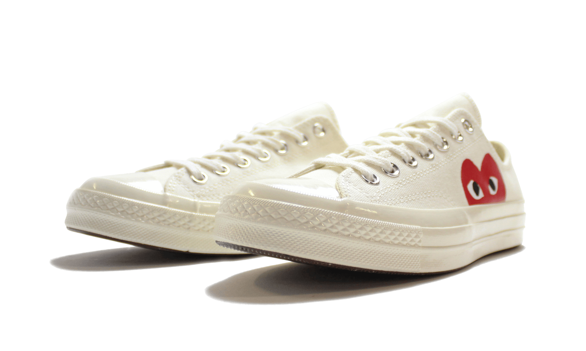 Converse X Comme Des Garçons CDG Play Chuck Taylor 'Low-Top White' (With Stain)