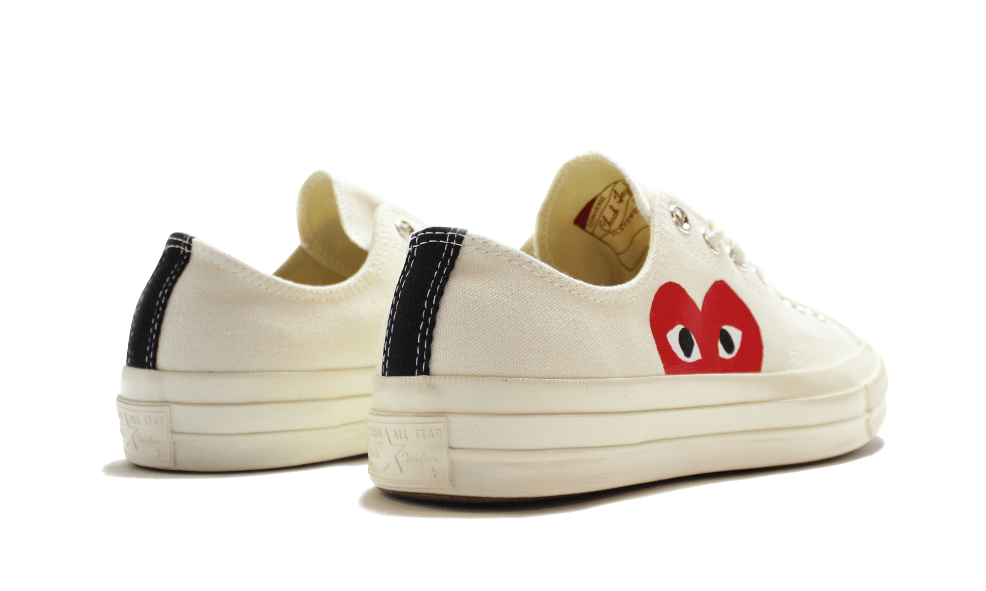 Converse X Comme Des Garçons CDG Play Chuck Taylor 'Low-Top White' (With Stain)