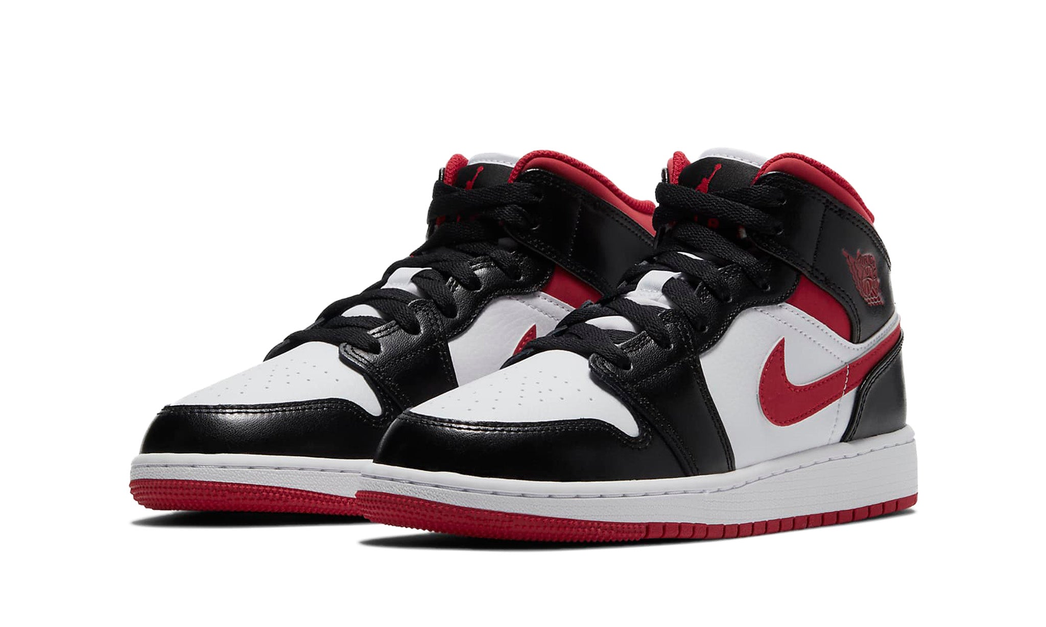Air Jordan 1 Mid (GS) 'White/Gym Red/Black'