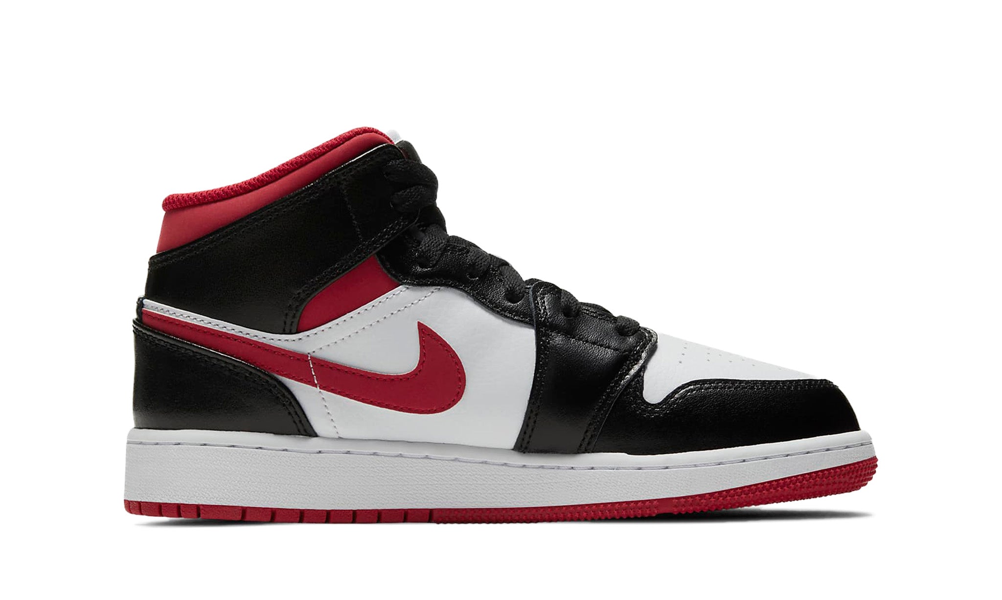 Air Jordan 1 Mid (GS) 'White/Gym Red/Black'