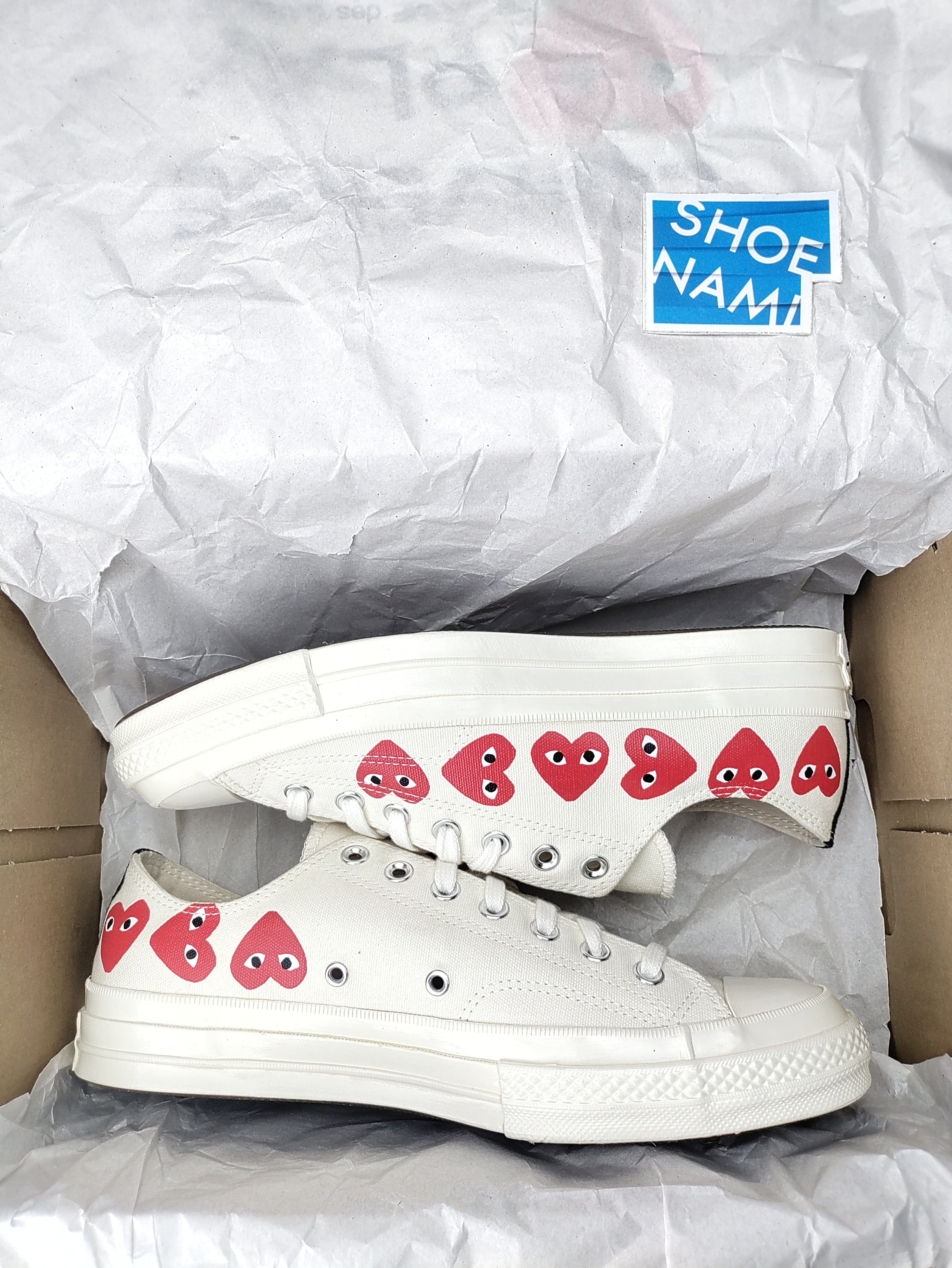 Converse X Comme Des Garçons CDG Play Chuck Taylor 'Low-Top Multi Heart White'