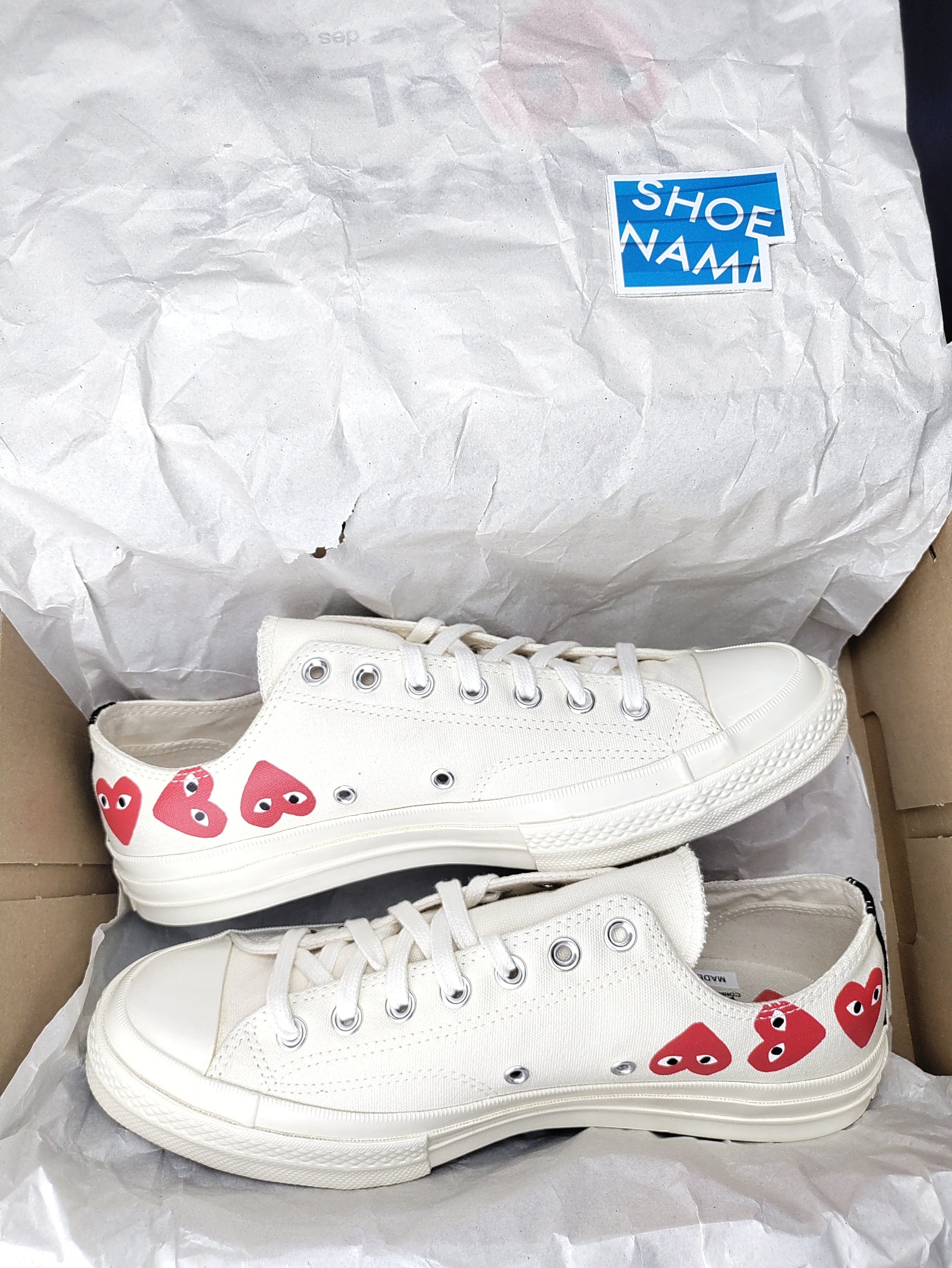 Converse X Comme Des Garçons CDG Play Chuck Taylor 'Low-Top Multi Heart White'