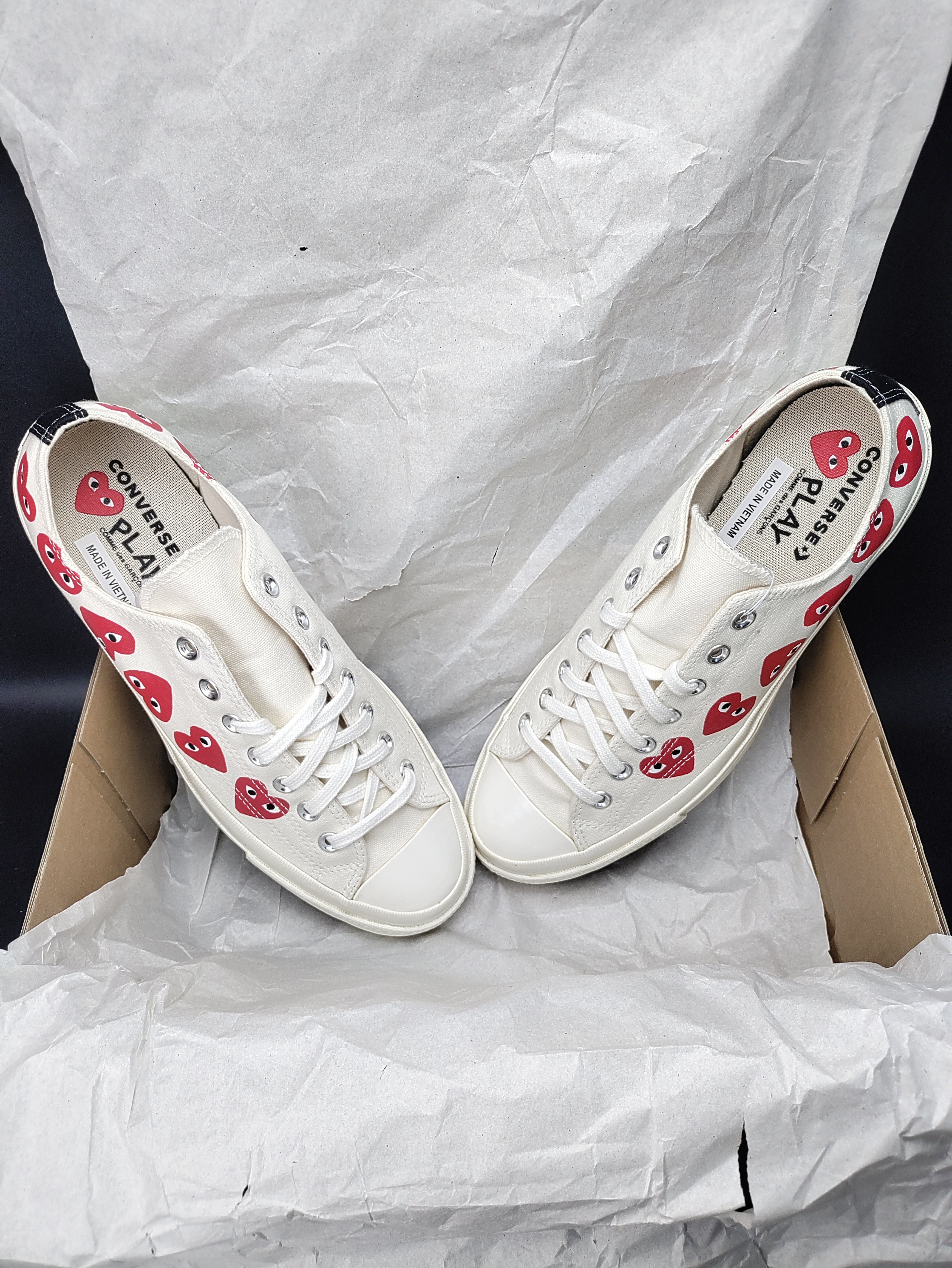Converse X Comme Des Garçons CDG Play Chuck Taylor 'Low-Top Multi Heart White'