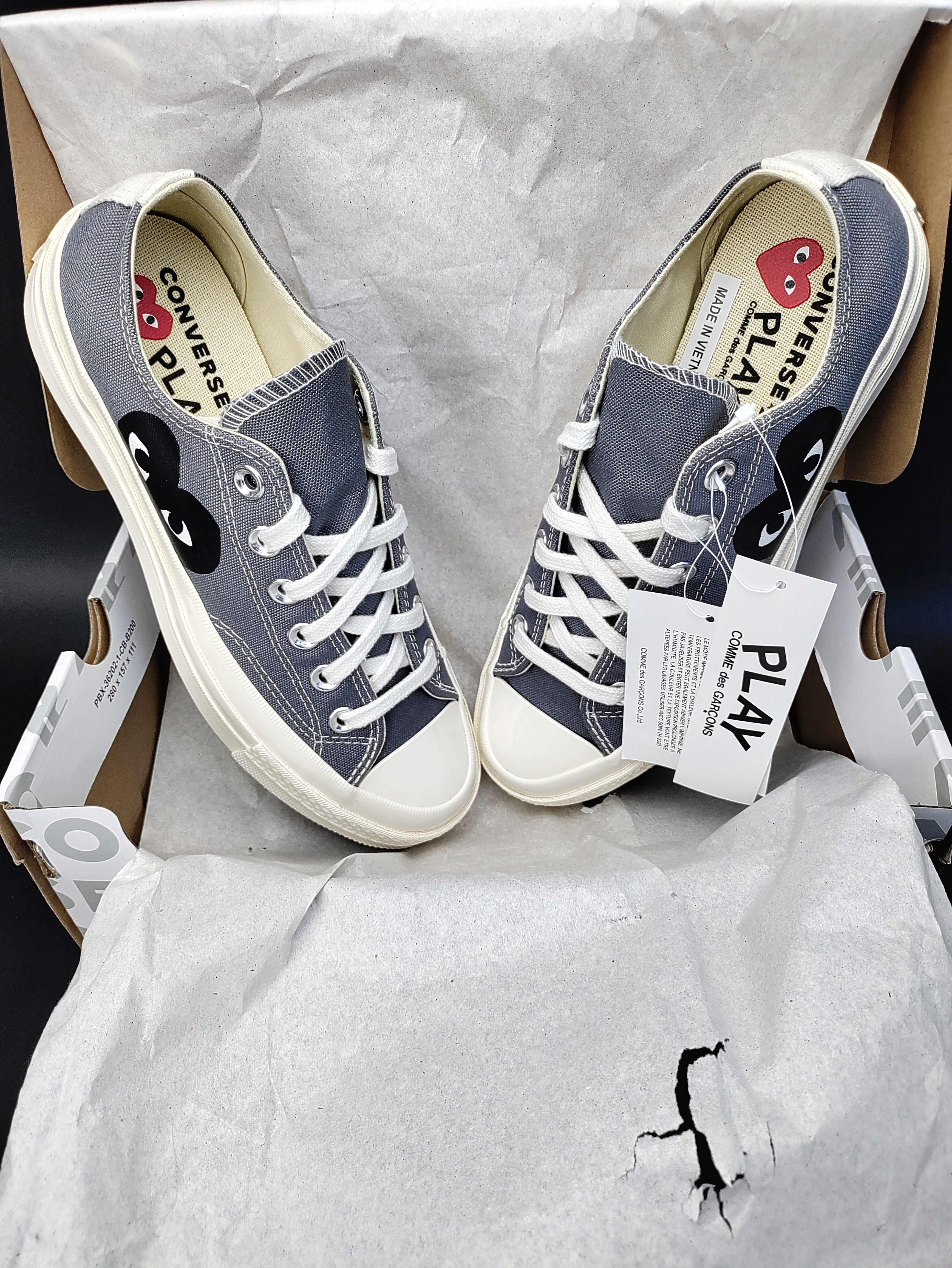 Converse X Comme Des Garçons CDG Play Chuck Taylor 'Low-Top Steel Grey'