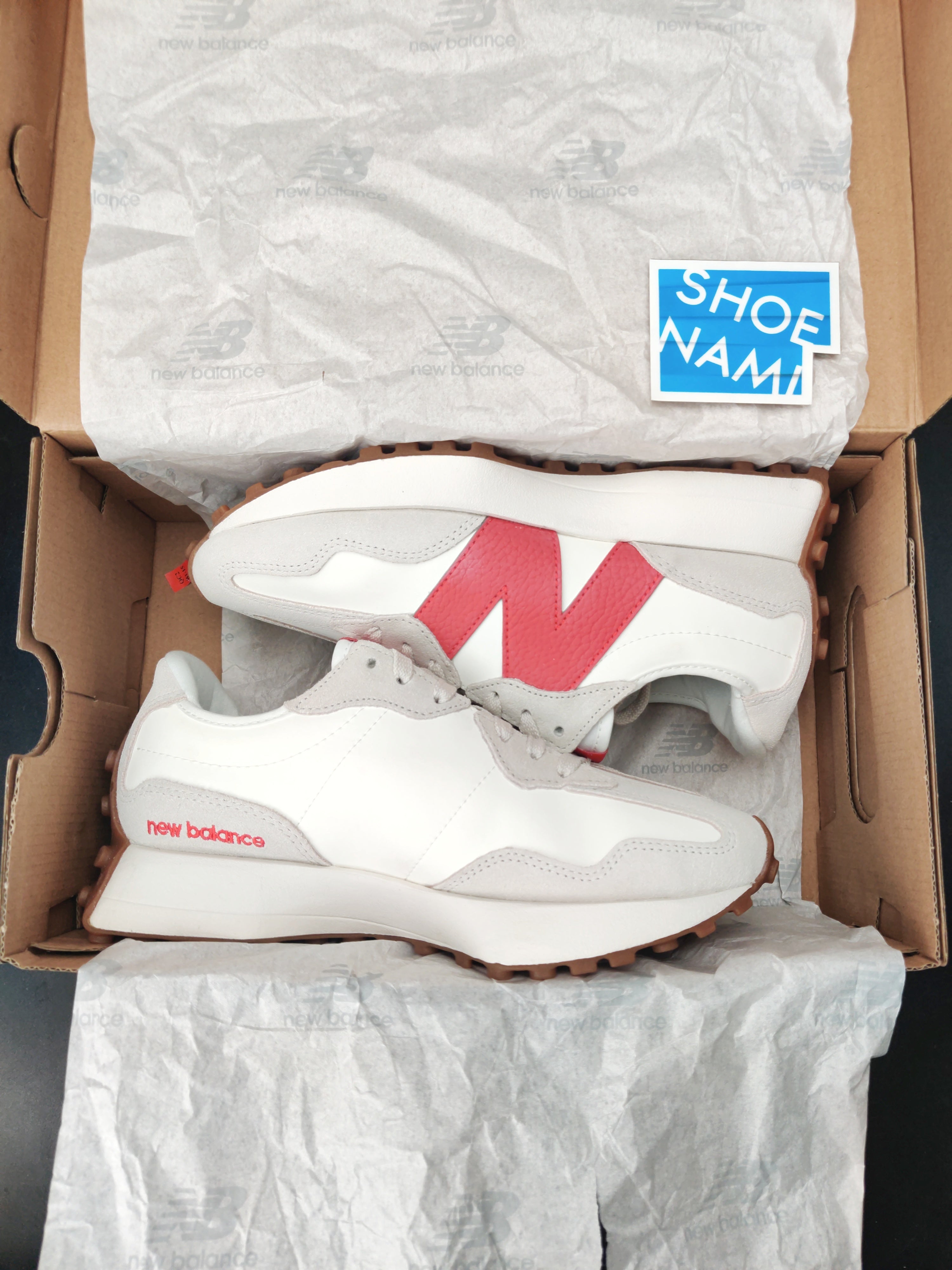 New Balance 327 Moonbeam 'True Red'