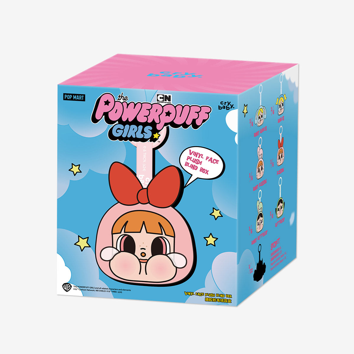 POWERPUFF GIRLS X CRYBABY - POP MART - VINYL FACE PLUSH BLIND BOX KEYCHAIN