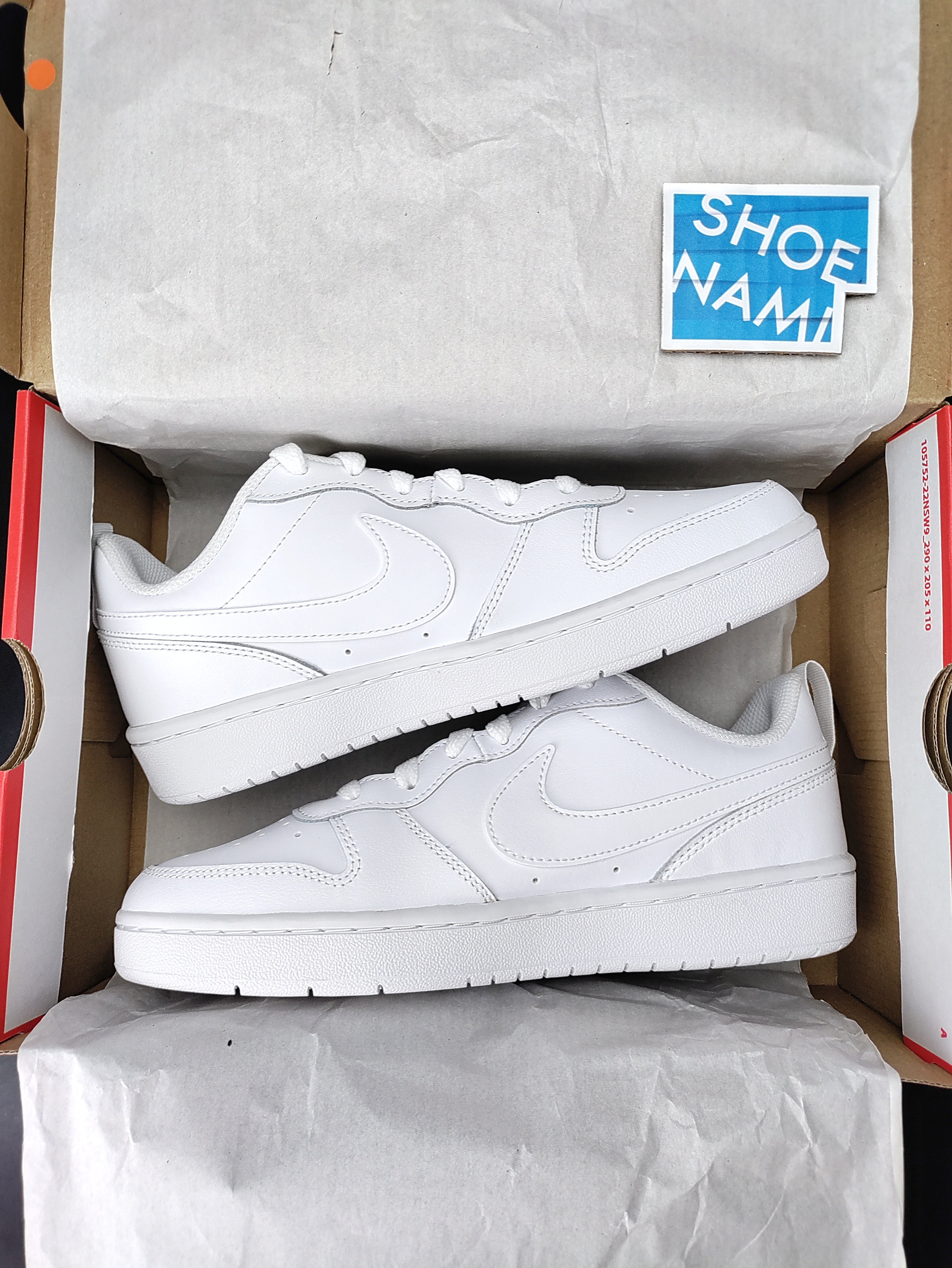 Nike court borough triple white best sale