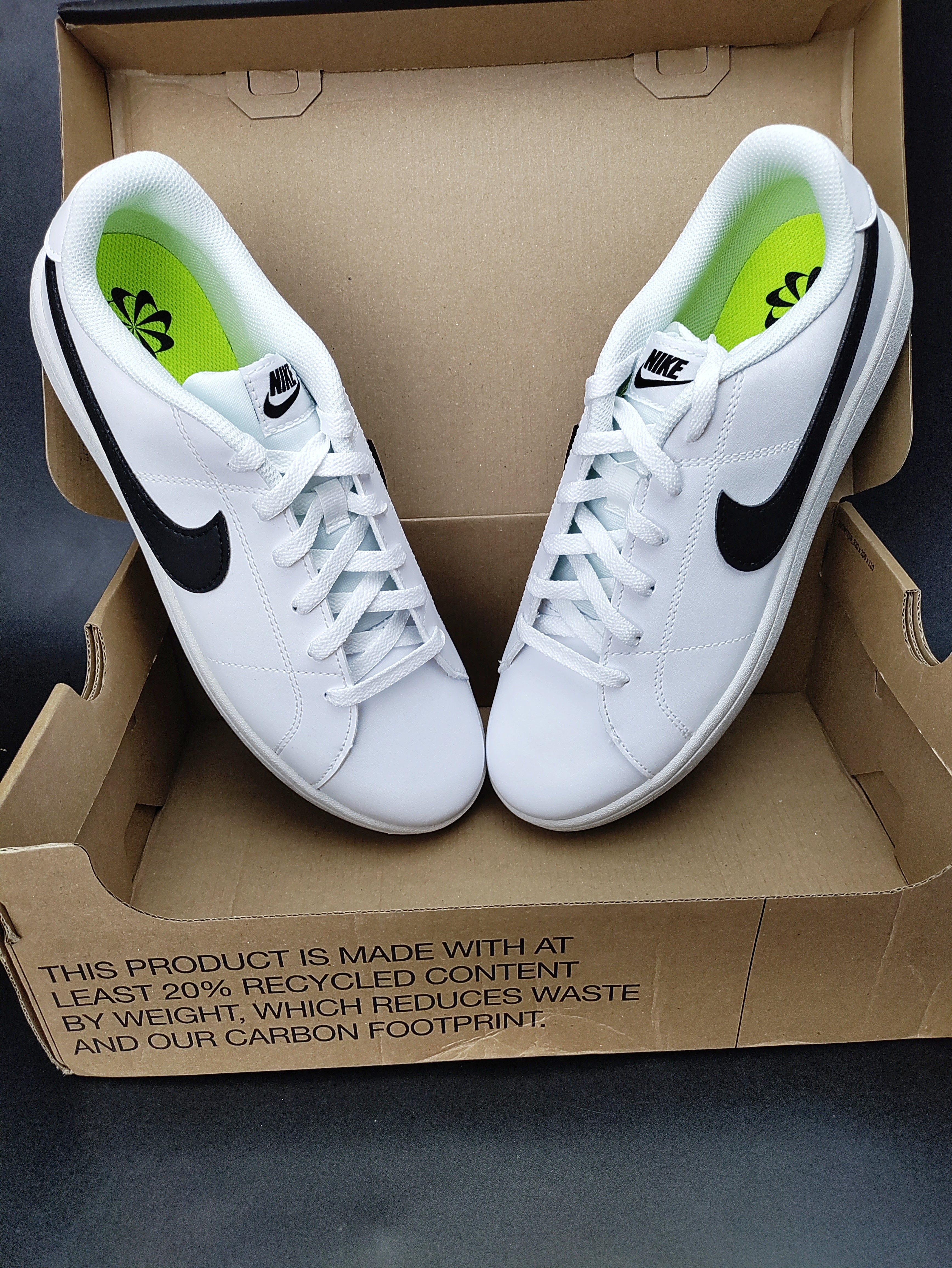 Nike court royale white with black swoosh hotsell