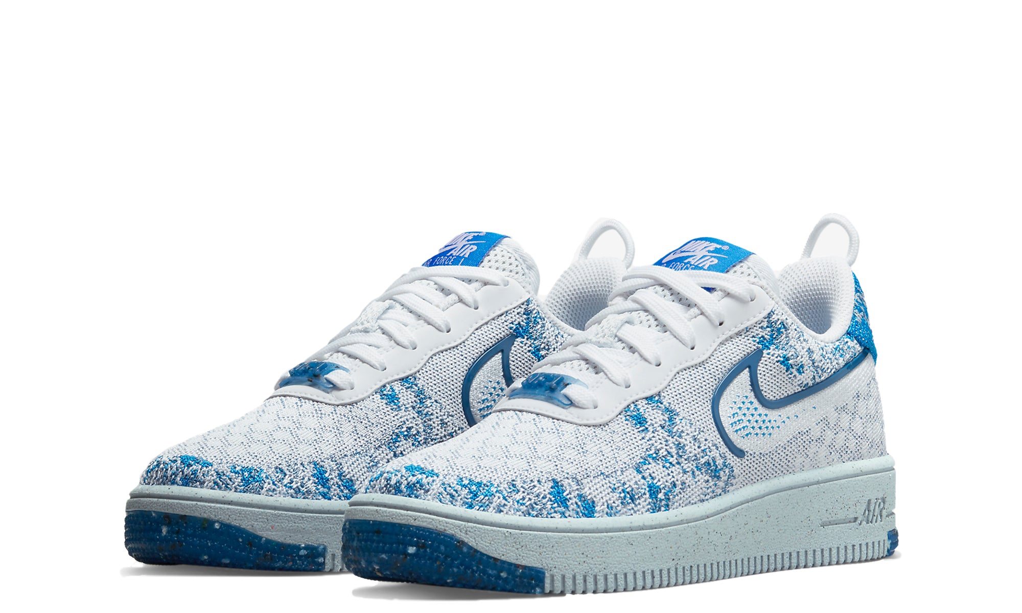 Nike Air Force 1 Crater Flyknit Next Nature (GS) 'White/Dark Marina Blue'