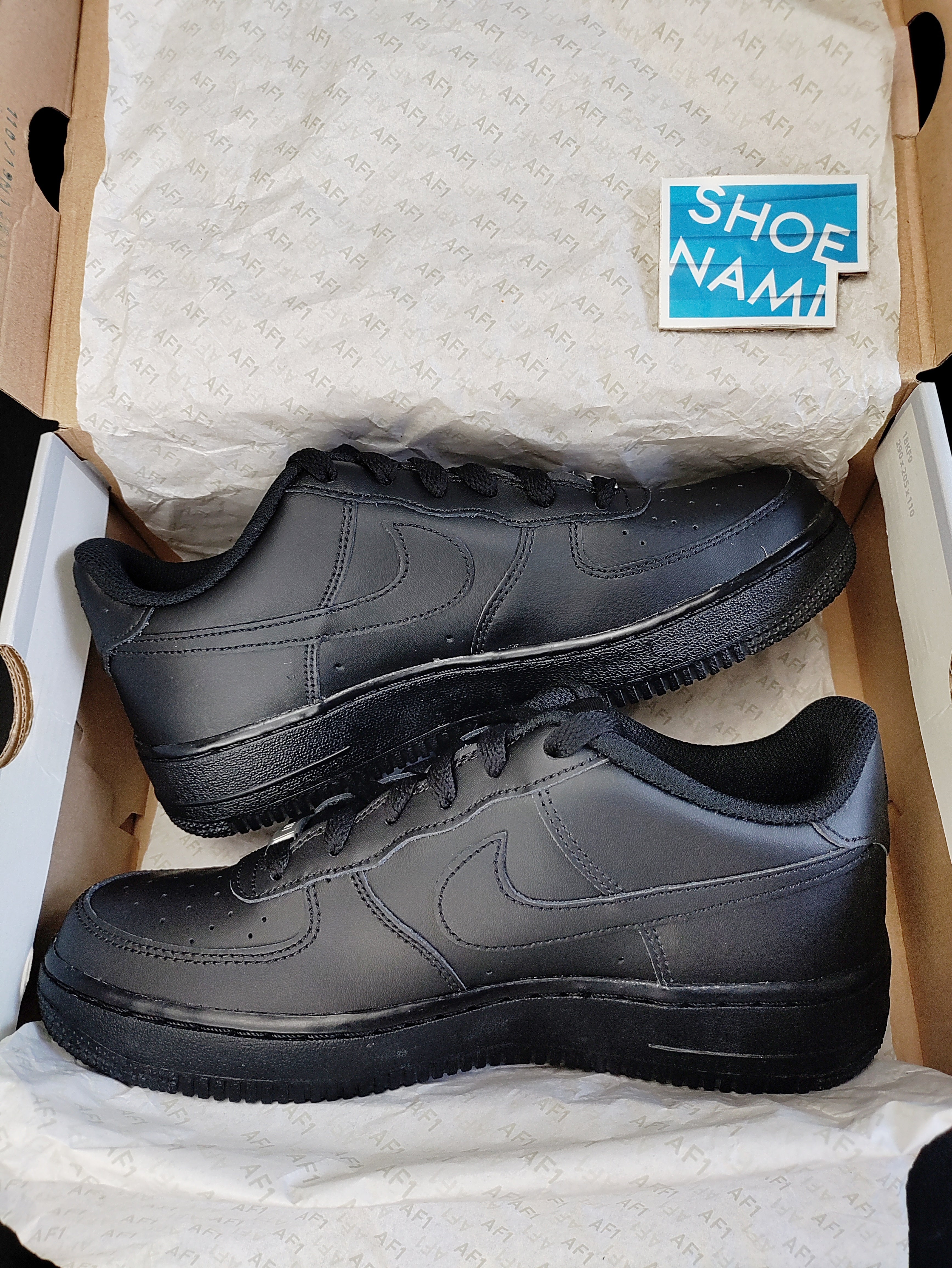 Nike Air Force 1 (GS) Triple Black 314192 009 Size 4Y with BOX