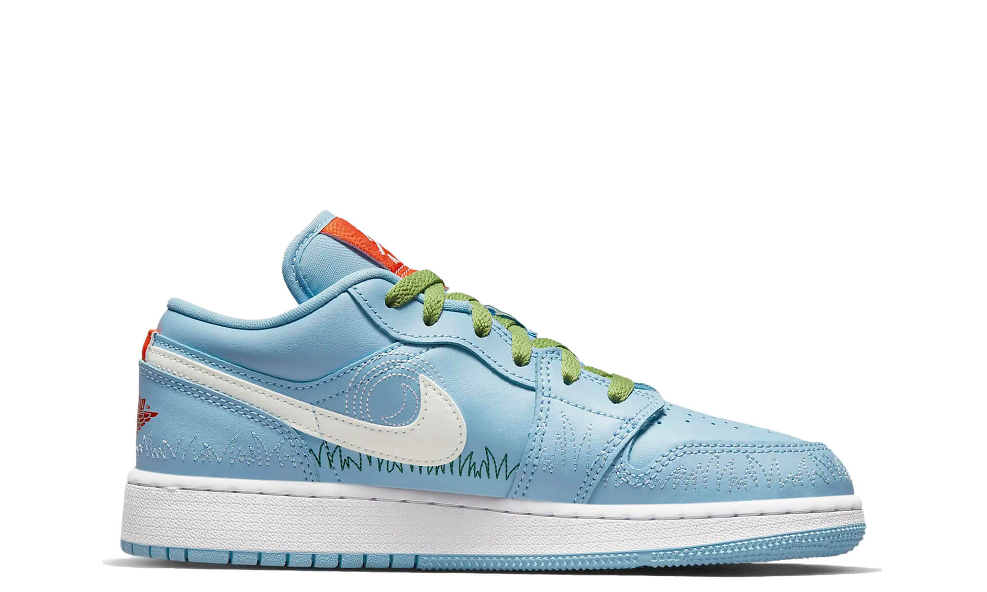 Air Jordan 1 Low SE (GS) 'Psychic Blue-Sail-Vivid Green'