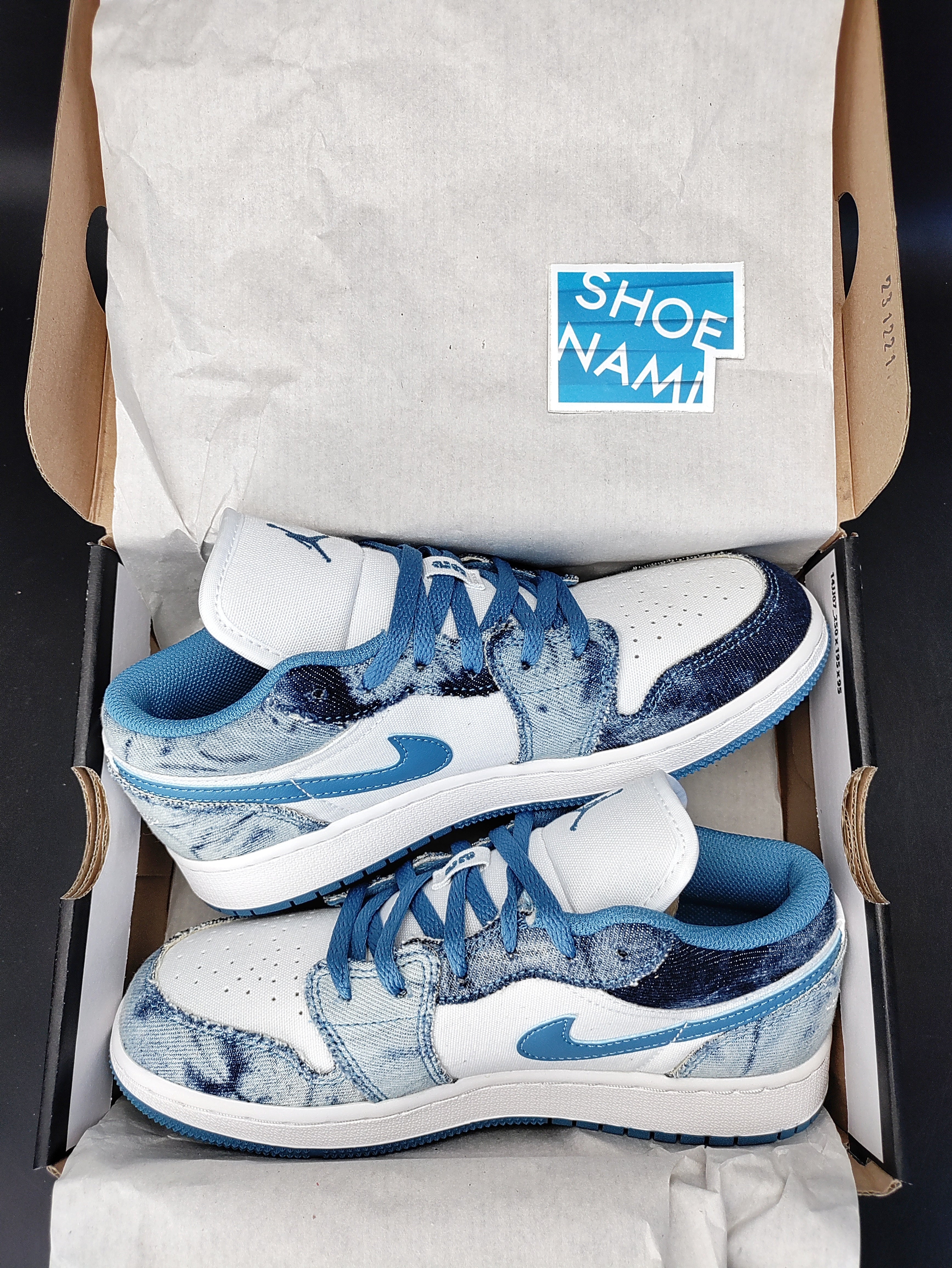 Nike Air Jordan 1 Low Washed Denim Blue Shoes DM8947-100 (GS