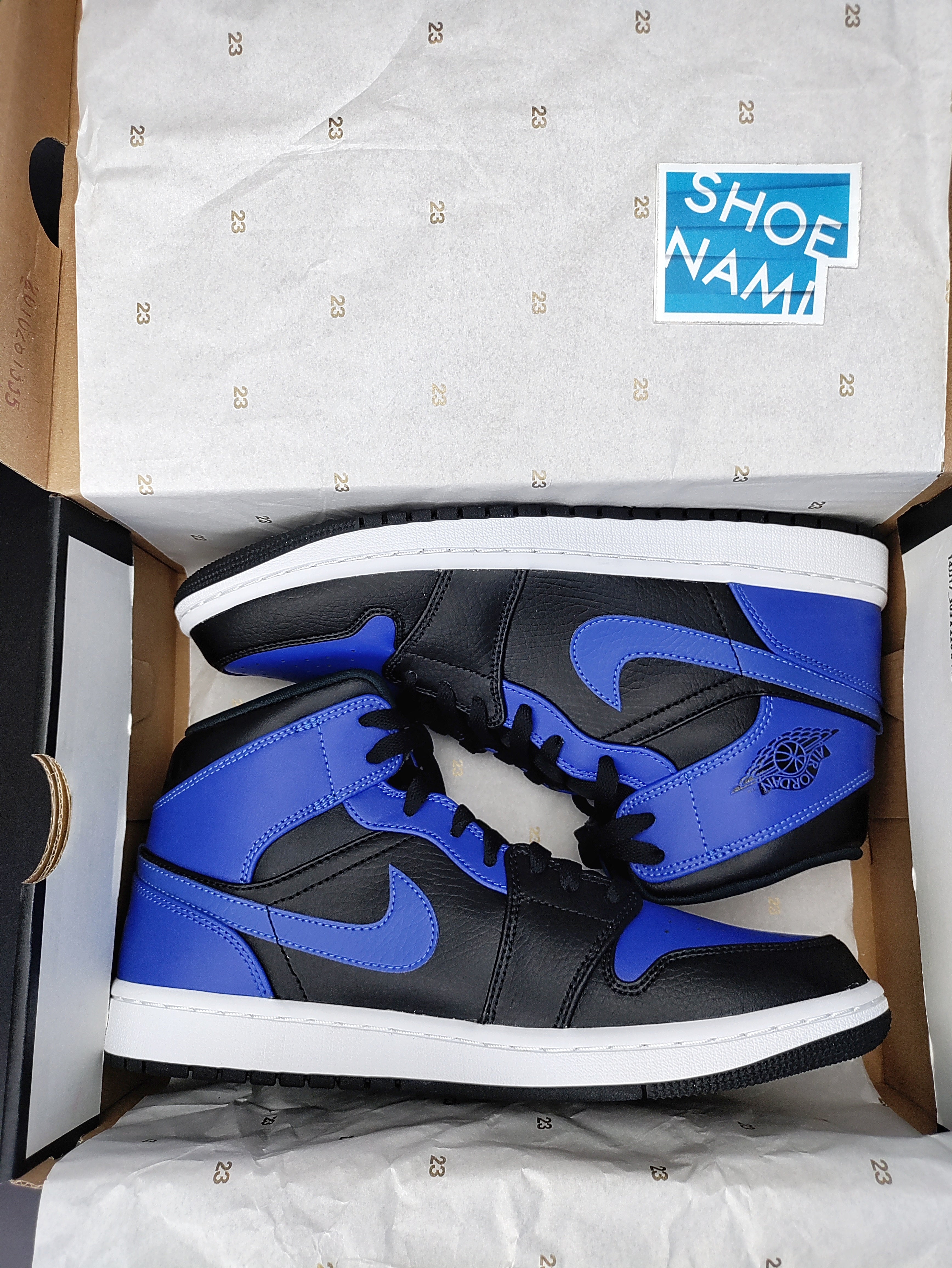 Air jordan 1 shop mid black/hyper royal-white