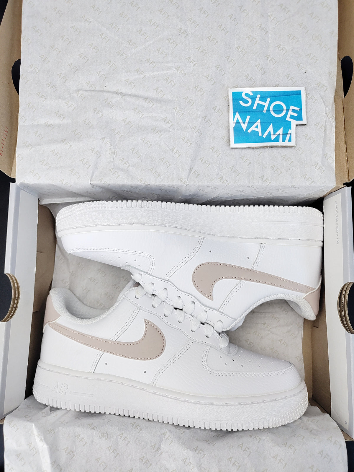 air force 1 stone and white