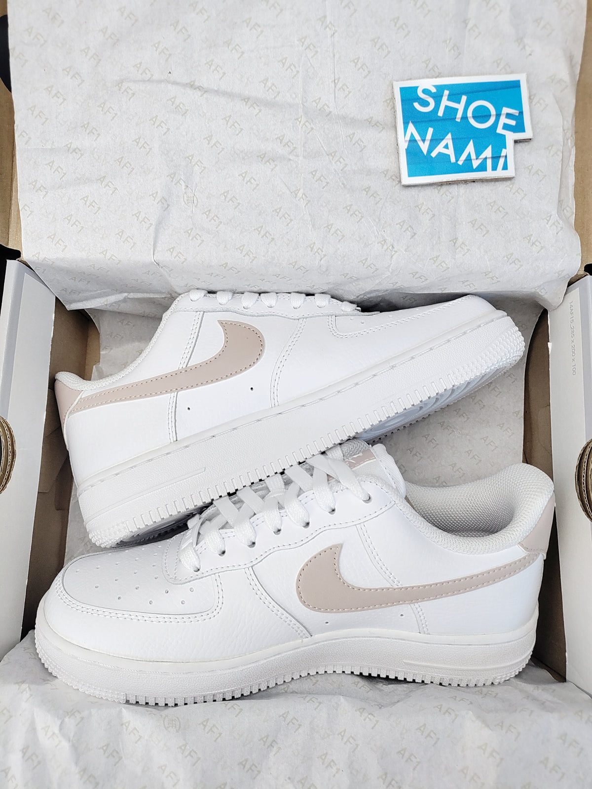 air force 1 stone and white